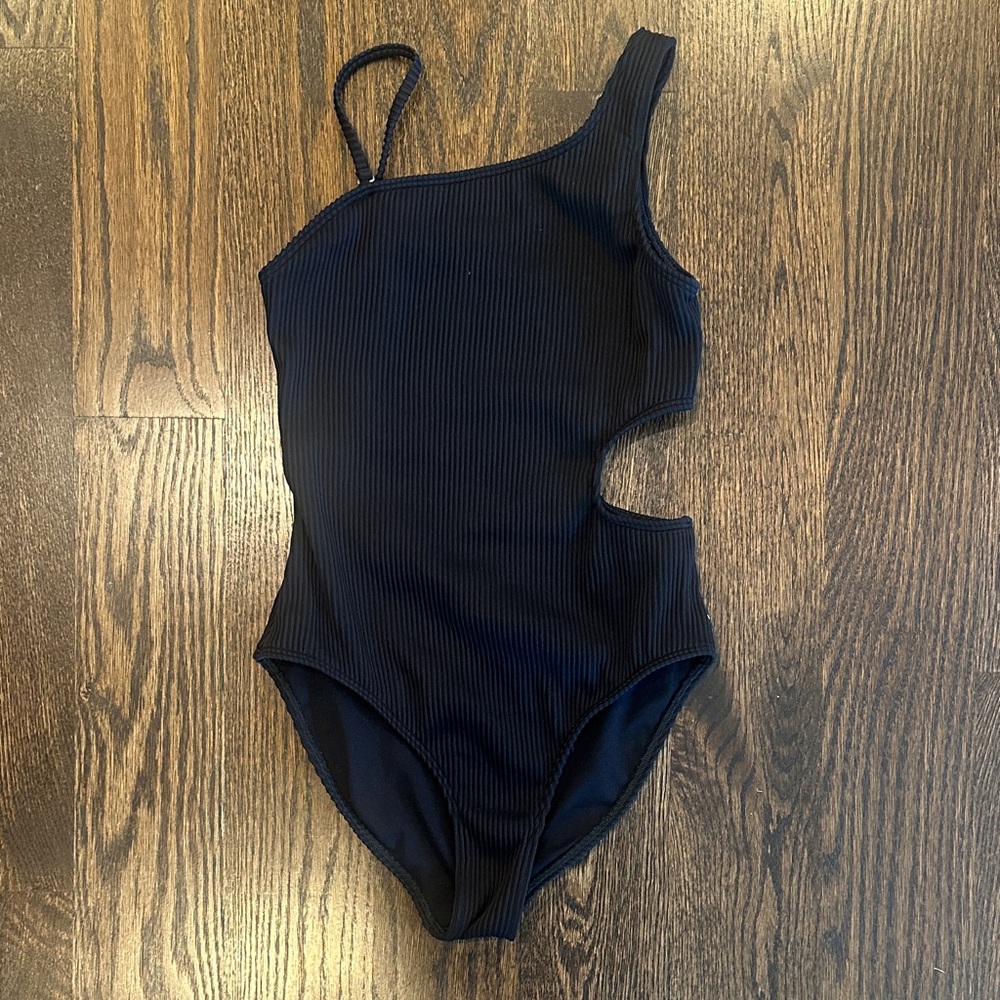 Abercrombie Kids Black One Shoulder Swimsuit
